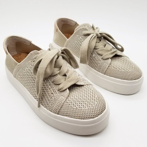 Lucky Brand Talena Knit Platform Sneakers Shimmer Natural Size 7.5 Stretch $79 - Picture 16 of 16